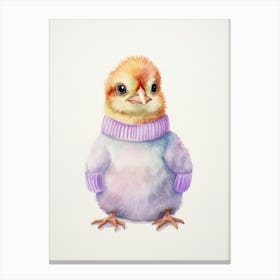 Baby Animal Watercolour Bird 4 Canvas Print