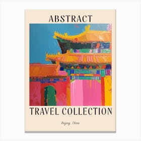 Abstract Travel Collection Poster Beijing China 2 Canvas Print