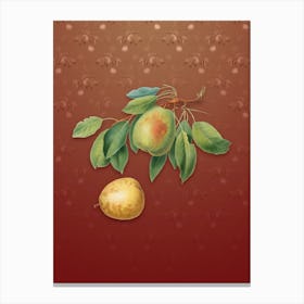 Vintage Pear Botanical on Falu Red Pattern 1 Canvas Print