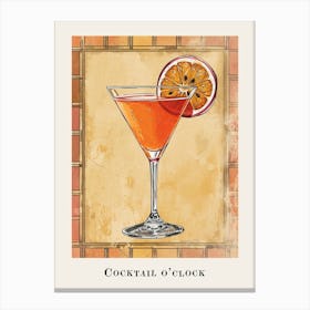 Cocktail O Clock Tile Poster Canvas Print