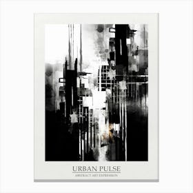 Urban Pulse Abstract Black And White 8 Poster Canvas Print