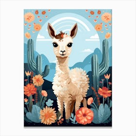 Baby Animal Illustration  Llama 2 Canvas Print