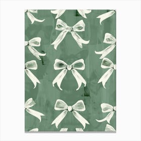 Sage Bows 4 Pattern Canvas Print