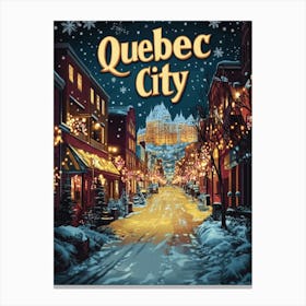 Aihrgdesign A Mid Century Modern Travel Poster For Quebec City 4 Canvas Print