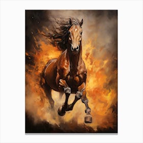 A Horse Painting In The Style Of Alla Prima 1 Canvas Print