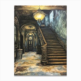 Haunted House Art Canvas Print