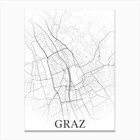 Graz, Styria, Austria, City Map, Black And White Fade Design Toile