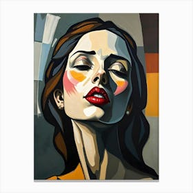 Woman With Red Lipstick Canvas Print