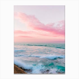 Chesil Beach, Dorset Pink Photography 2 Canvas Print