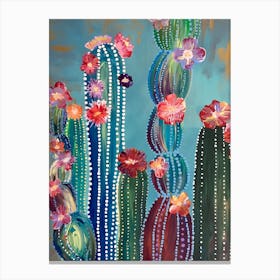 Cactus And Flowers Canvas Print