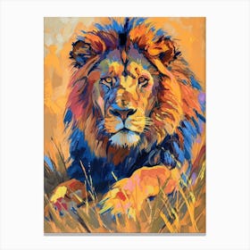 Transvaal Lion Lion In Different Seasons Fauvist Painting 1 Canvas Print