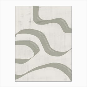 Wavy Lines Green And Neutral Canvas Print