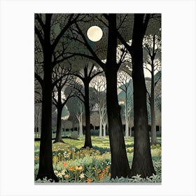 William Morris Moonlight In The Woods 26 Canvas Print