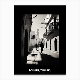 Poster Of Sousse, Tunisia,, Mediterranean Black And White Photography Analogue 4 Canvas Print