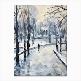 Winter City Park Painting Schnbrunn Palace Gardens Vienna 4 Canvas Print