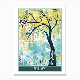 Willow Tree Flat Illustration 4 Poster Canvas Print