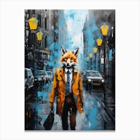 Red Fox Suit Painting 1 Canvas Print