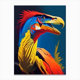 Utahraptor Primary Colours Dinosaur Canvas Print