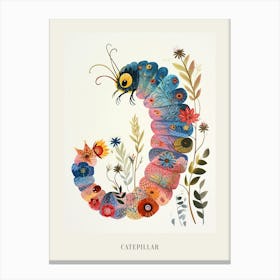 Colourful Insect Illustration Catepillar 8 Poster Canvas Print
