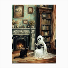 Ghost Reading 2 Canvas Print