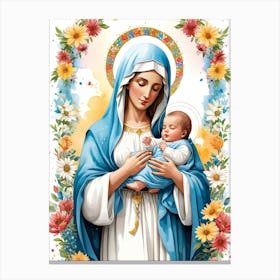 Mary with Baby Jesus Painting #5 Canvas Print