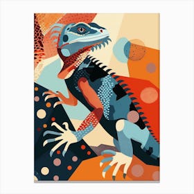 Blue Iguana Modern Illustration 13 Canvas Print