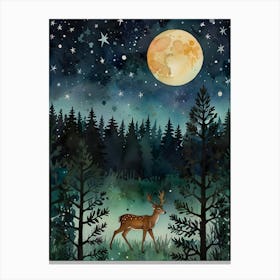 Deer In The Forest 18 Canvas Print