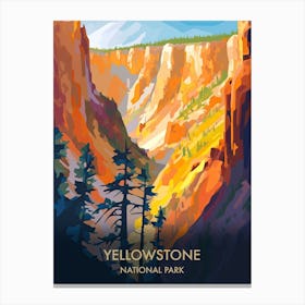 Yellowstone National Park Travel Poster Illustration Style 6 Canvas Print
