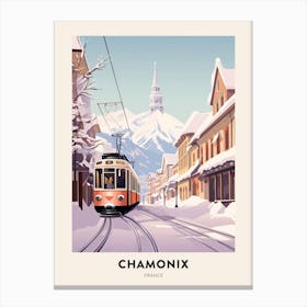 Vintage Winter Travel Poster Chamonix France 2 Canvas Print