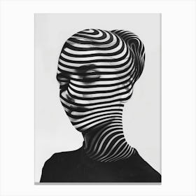 Woman With A Striped Face Canvas Print