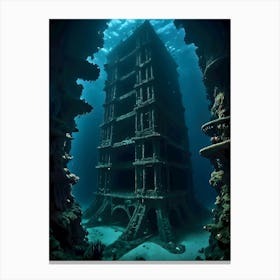 Underwater Building-Reimagined Canvas Print