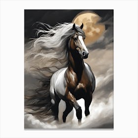 Horse In The Moonlight 4 Canvas Print