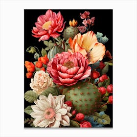Blooming Desert Beauty Colorful Cactus Canvas Print