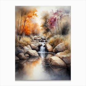 Watercolor Of A Stream 2 Canvas Print