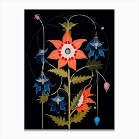 Larkspur 3 Hilma Af Klint Inspired Flower Illustration Canvas Print