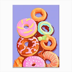 Colourful Donuts Illustration 3 Canvas Print