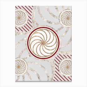 Geometric Abstract Glyph in Festive Gold Silver and Red n.0078 Canvas Print