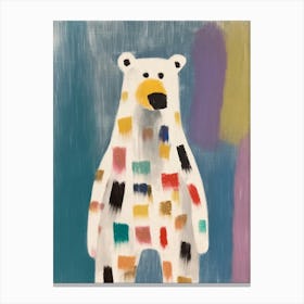 Polar Bear Kids Patchwork Painting Canvas Print