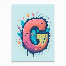 Colorful Letter G Illustration 23 Canvas Print