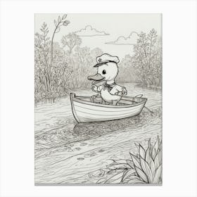 Duck In A Boat 6 Canvas Print