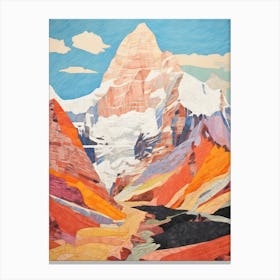 Makalu Nepal 3 Colourful Mountain Illustration Canvas Print