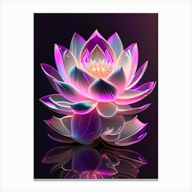 Pink Lotus Holographic 3 Canvas Print