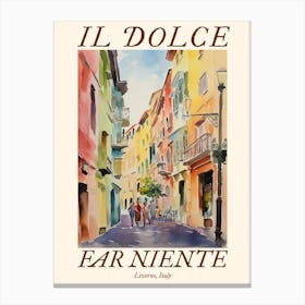 Il Dolce Far Niente Livorno, Italy Watercolour Streets 2 Poster Canvas Print