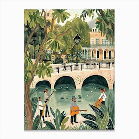 New Orleans Jazz National Historic Park Storybook Illustration 1 Canvas Print