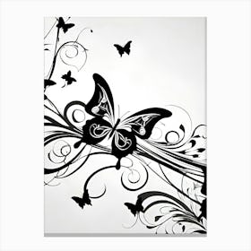 Black And White Butterfly 4 Canvas Print