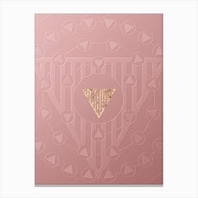 Geometric Gold Glyph on Circle Array in Pink Embossed Paper n.0049 Canvas Print