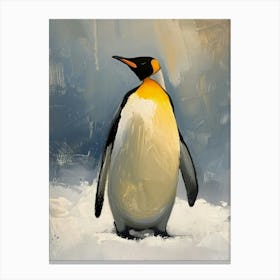 King Penguin Volunteer Point Colour Block Painting 2 Canvas Print