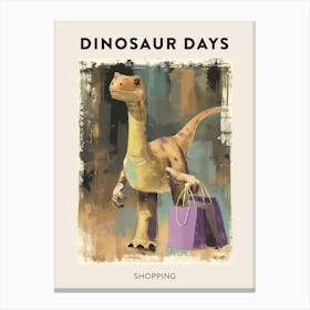 Dinosaur Shopping Poster 1 Canvas Print