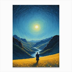 A Man Stands In The Wilderness Vincent Van Gogh Painting (13) Canvas Print