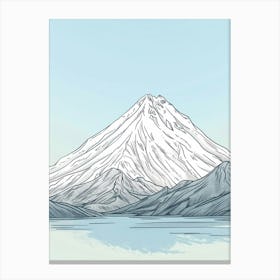 Mount Ararat Turkey Color Line Drawing (8) Canvas Print